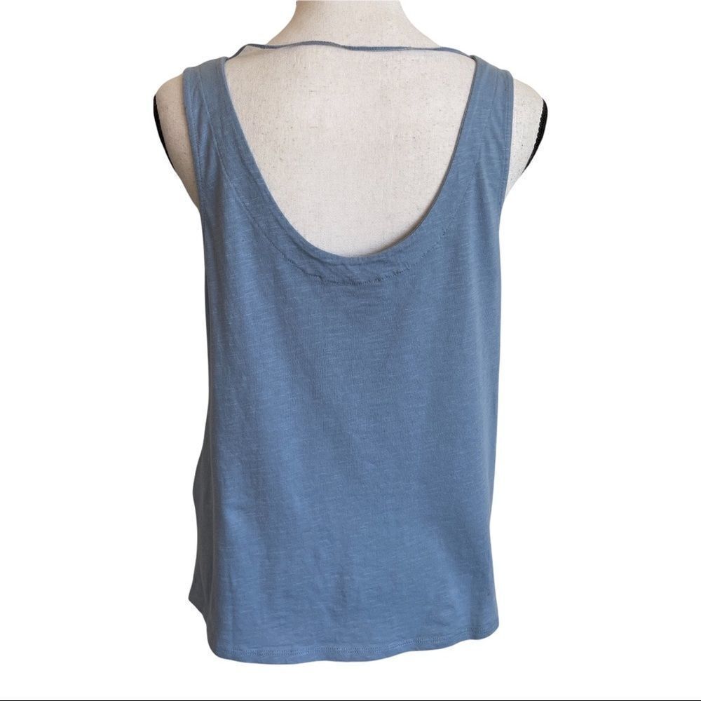 Pull & Bear Light Blue Tank Top with Ivory Embroidery - Small - Picture 6 of 6